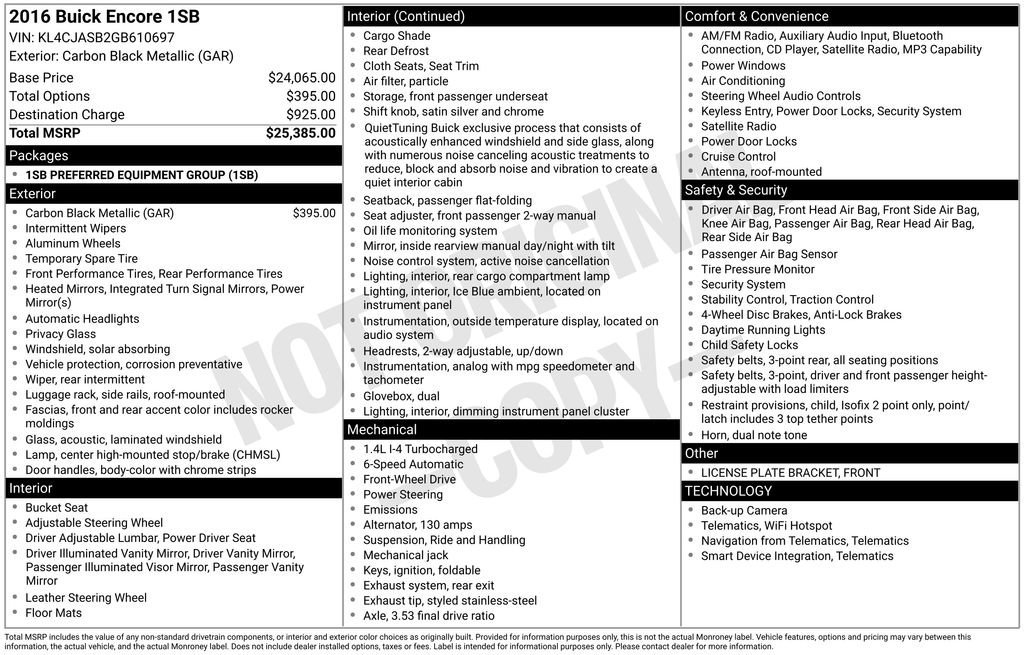 Used 2016 Buick Encore FWD image 18