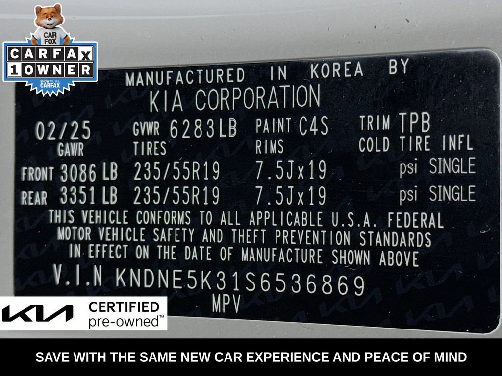 Certified 2025 Kia Carnival SX FWD image 40