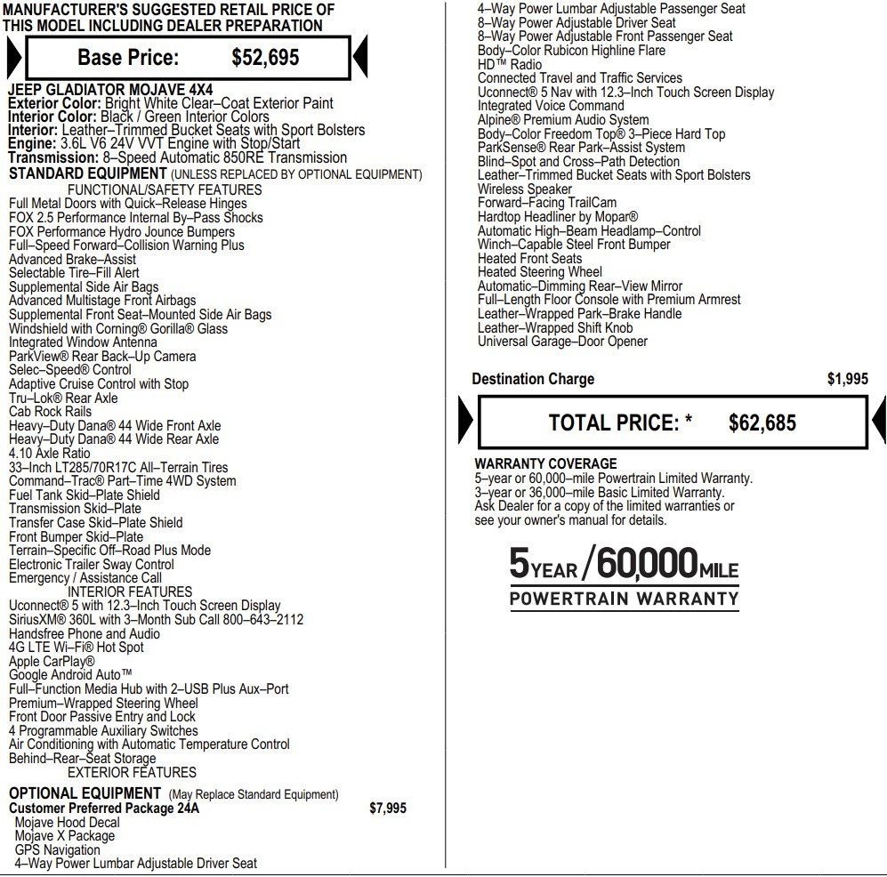New 2026 Jeep Gladiator Mojave image 2