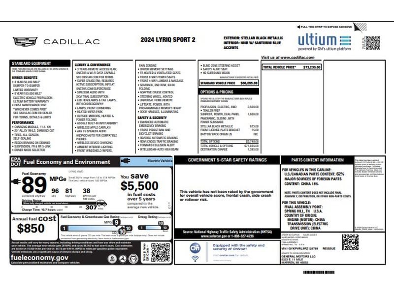 Certified 2024 Cadillac Lyriq Sport AWD/4WD image 3
