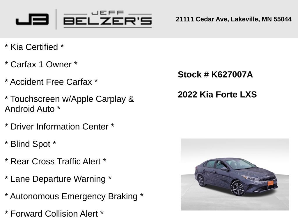 Certified 2022 Kia Forte LXS w/ LXS Technology Package image 2