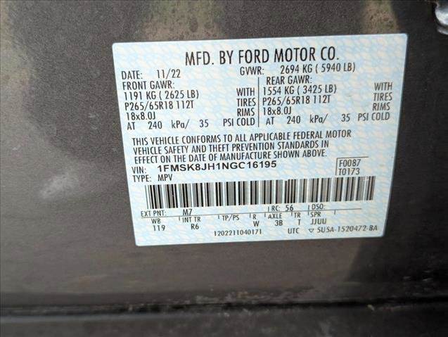 Used 2022 Ford Explorer Timberline w/ Timberline Technology Package image 27