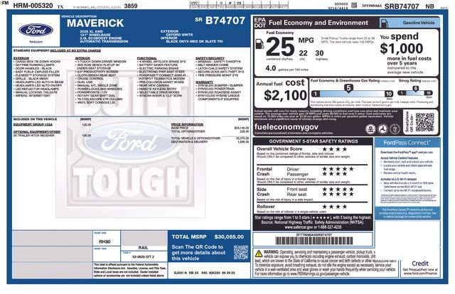 New 2025 Ford Maverick XL w/ Equipment Group 102A image 4