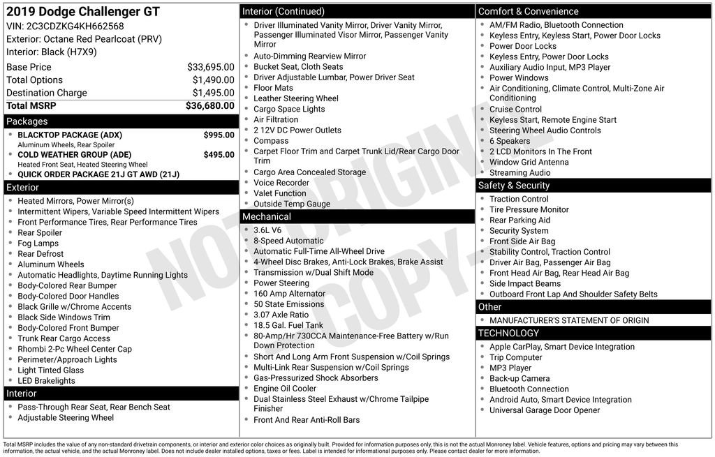 Used 2019 Dodge Challenger GT w/ Blacktop Package image 68