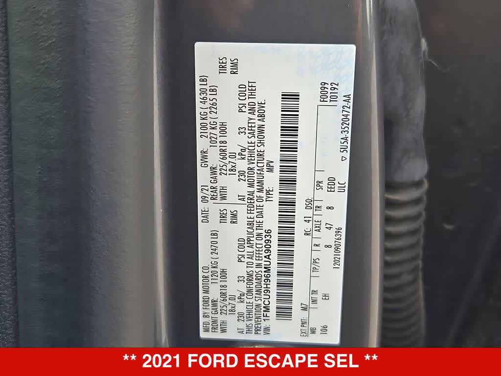 Used 2021 Ford Escape SEL AWD/4WD image 36
