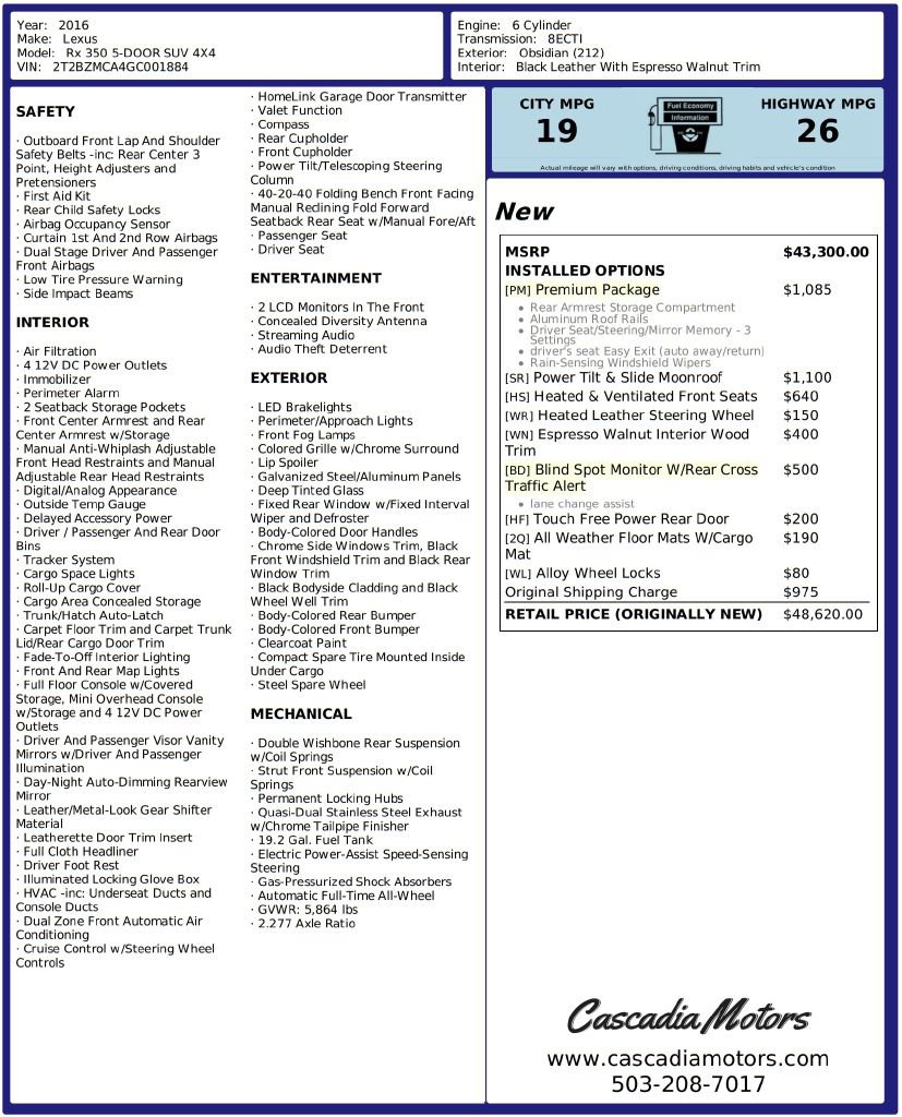 Used 2016 Lexus RX 350 AWD image 2