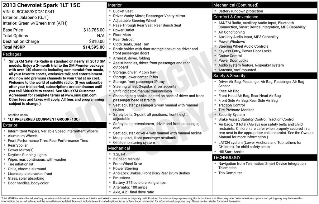 Used 2013 Chevrolet Spark LT image 2