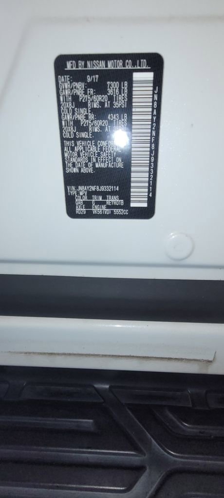 Used 2018 Nissan Armada Platinum w/ Captain Seat Package image 4