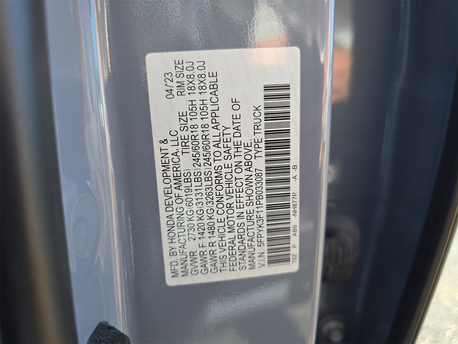 Certified 2023 Honda Ridgeline Sport image 29