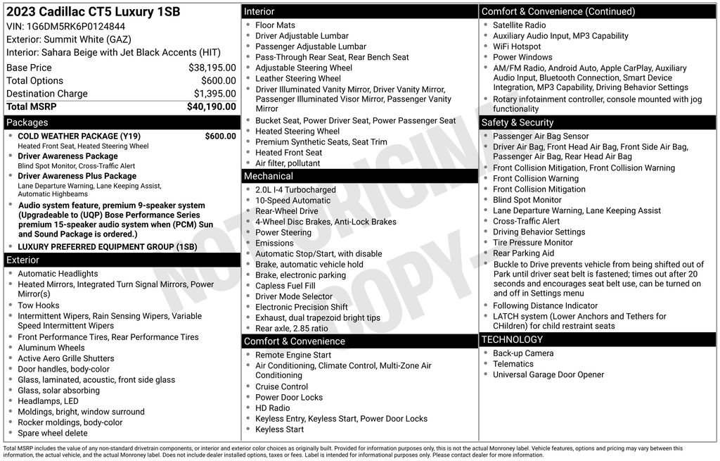 Used 2023 Cadillac CT5 Luxury w/ Cold Weather Package image 50