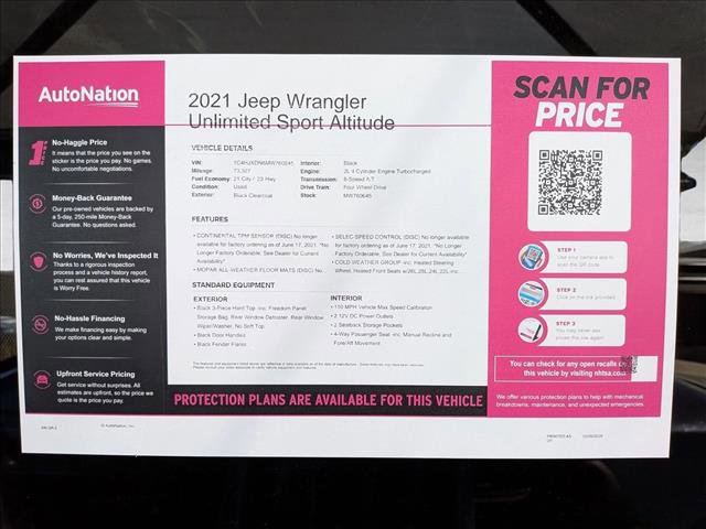 Used 2021 Jeep Wrangler Unlimited Sport image 22