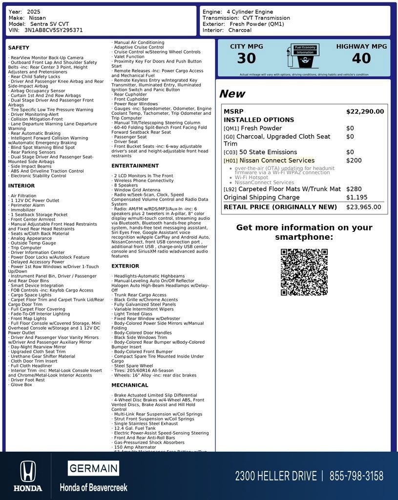 Used 2025 Nissan Sentra SV image 32