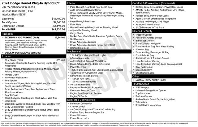 Used 2024 Dodge Hornet R/T w/ Tech Pack w/o Parking image 30