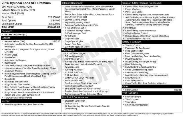 New 2026 Hyundai Kona SEL Premium image 24