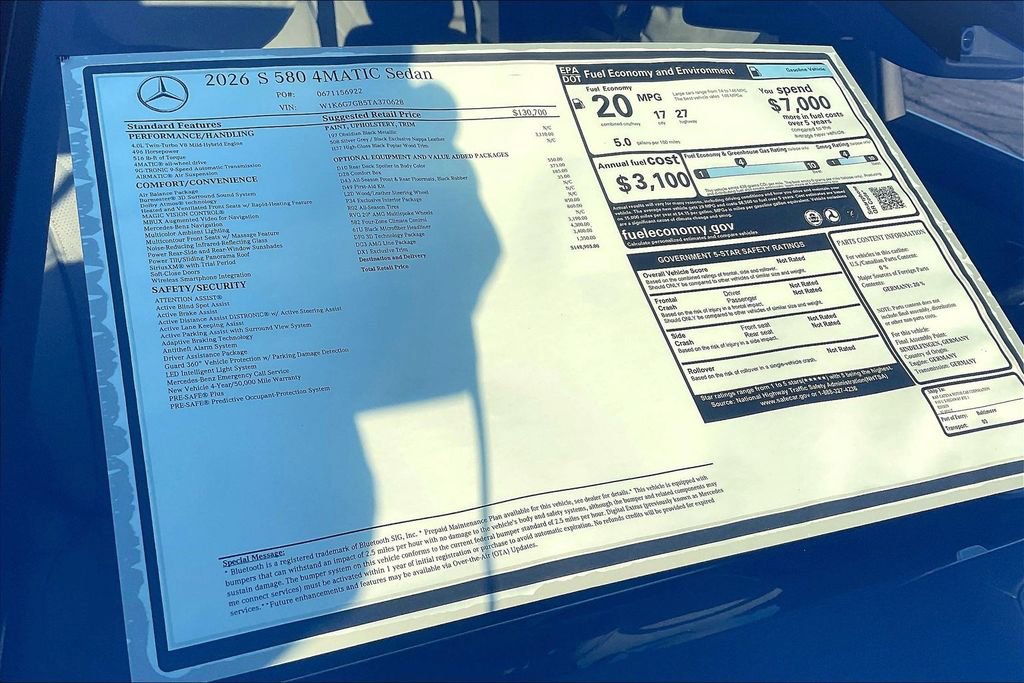 New 2026 Mercedes-Benz S 580 4MATIC Sedan image 13