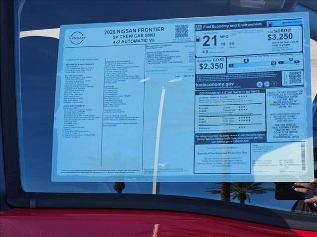 New 2026 Nissan Frontier SV w/ Tow Package RWD image 17