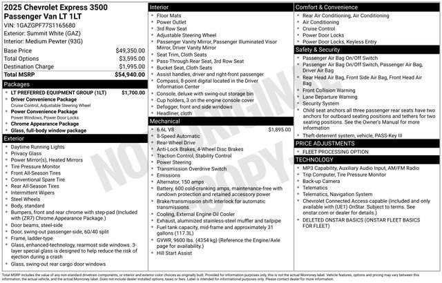 Certified 2025 Chevrolet Express 3500 LT w/ LT Preferred Equipment Group image 31