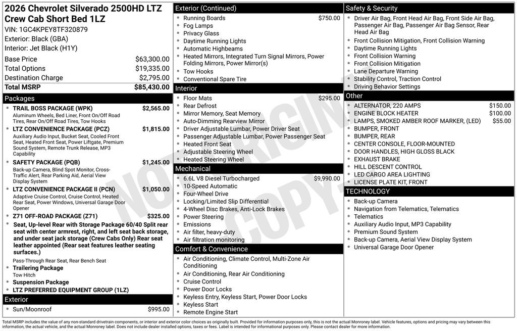 New 2026 Chevrolet Silverado 2500 LTZ w/ Trail Boss Package AWD/4WD image 27