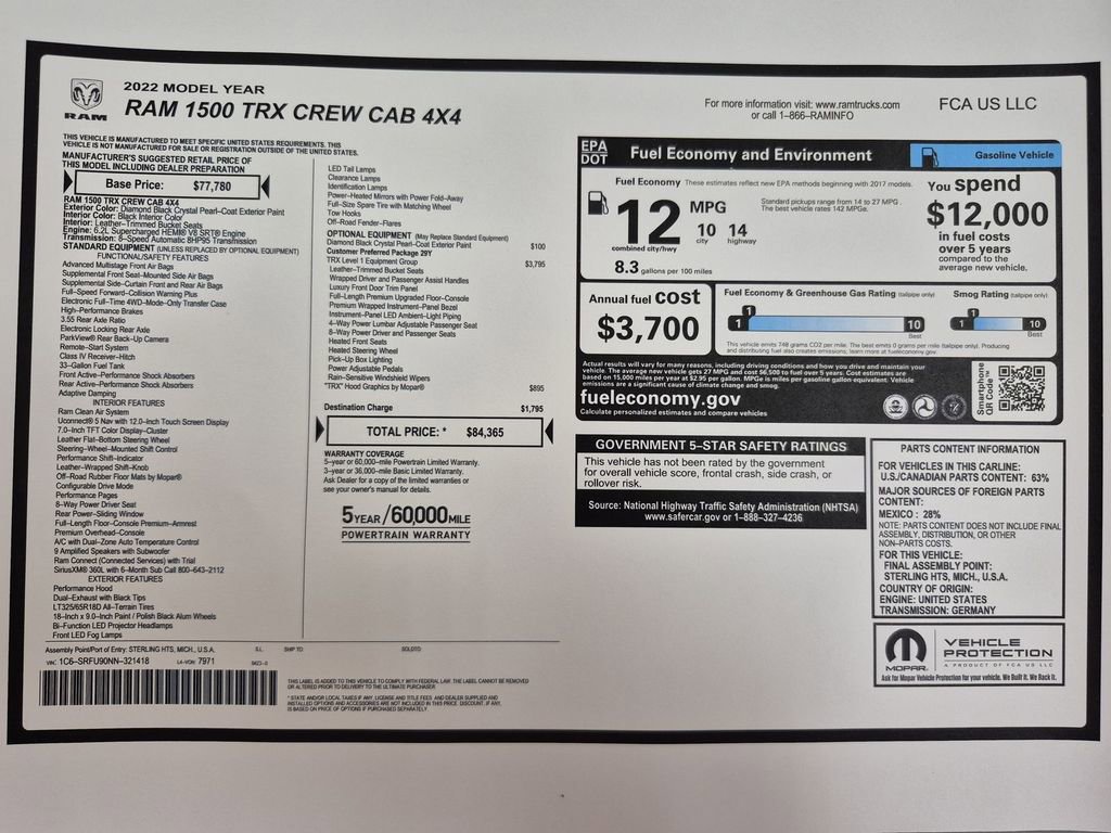 Used 2022 RAM 1500 TRX w/ TRX Level 1 Equipment Group image 38