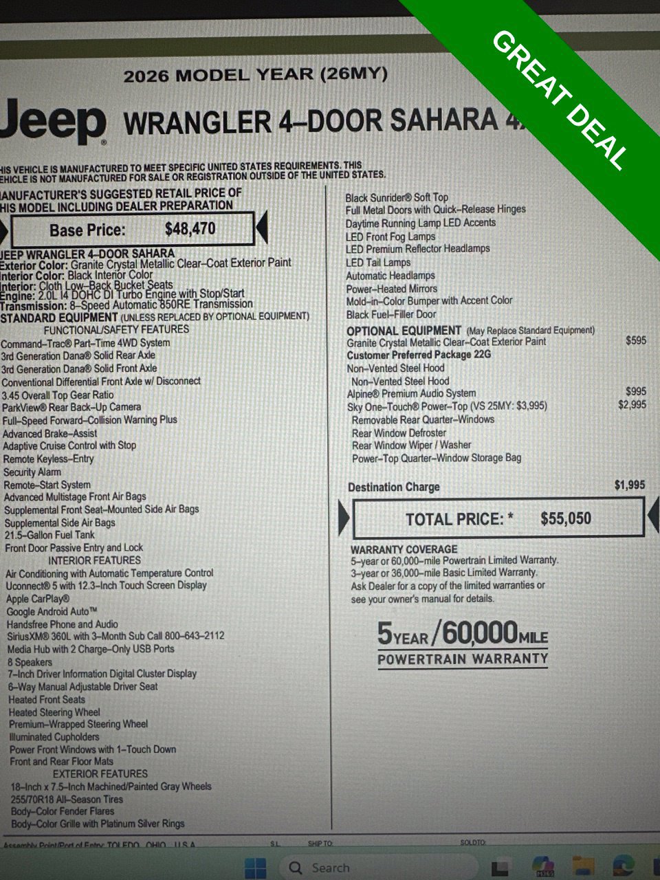 Used 2026 Jeep Wrangler Unlimited Sahara AWD/4WD image 40