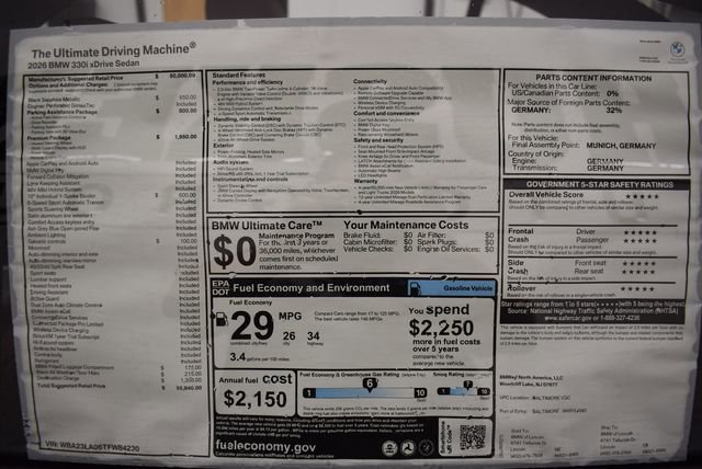 New 2026 BMW 330i xDrive Sedan w/ Premium Package AWD/4WD image 5