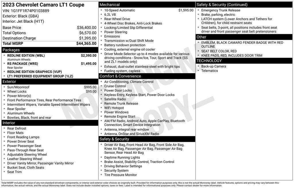 Certified 2023 Chevrolet Camaro LT w/ Redline Edition image 13