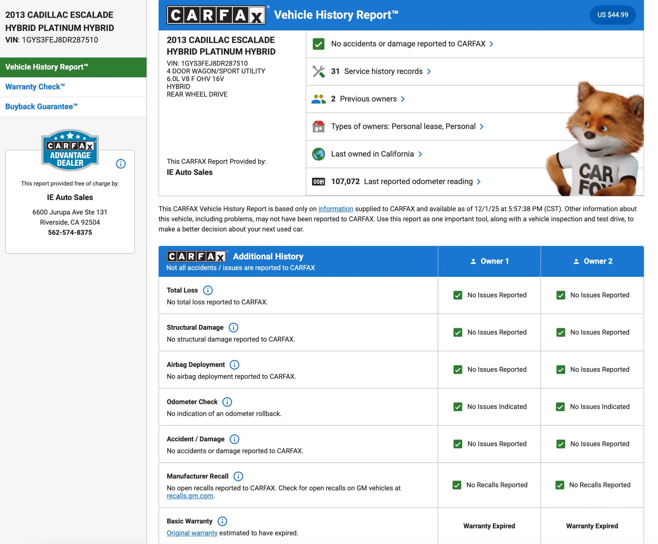Used 2013 Cadillac Escalade Platinum image 2