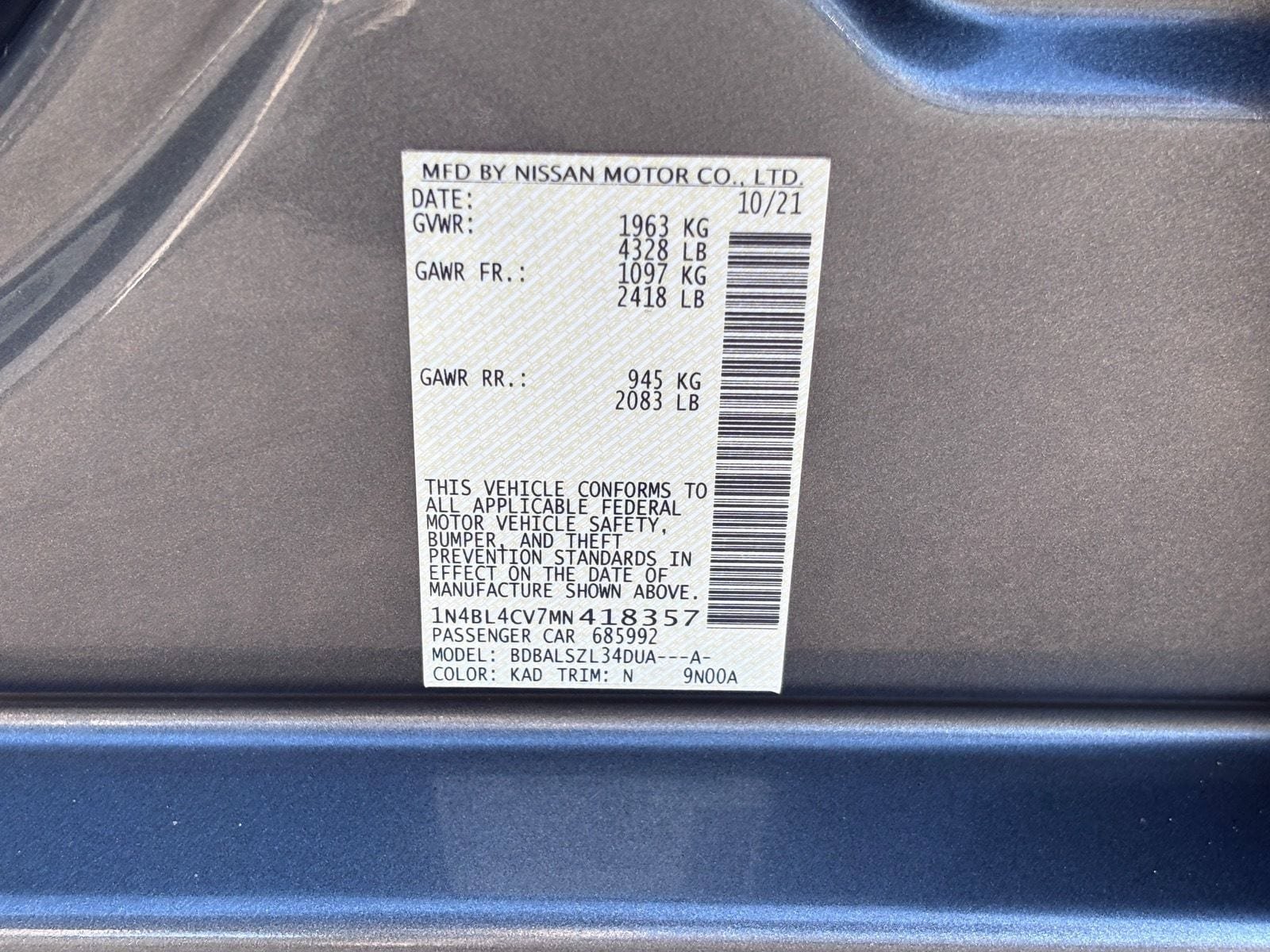 Used 2021 Nissan Altima 2.5 SR FWD image 32