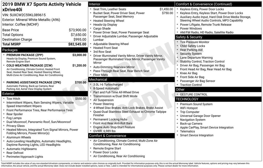 Used 2019 BMW X7 xDrive40i w/ Premium Package image 5