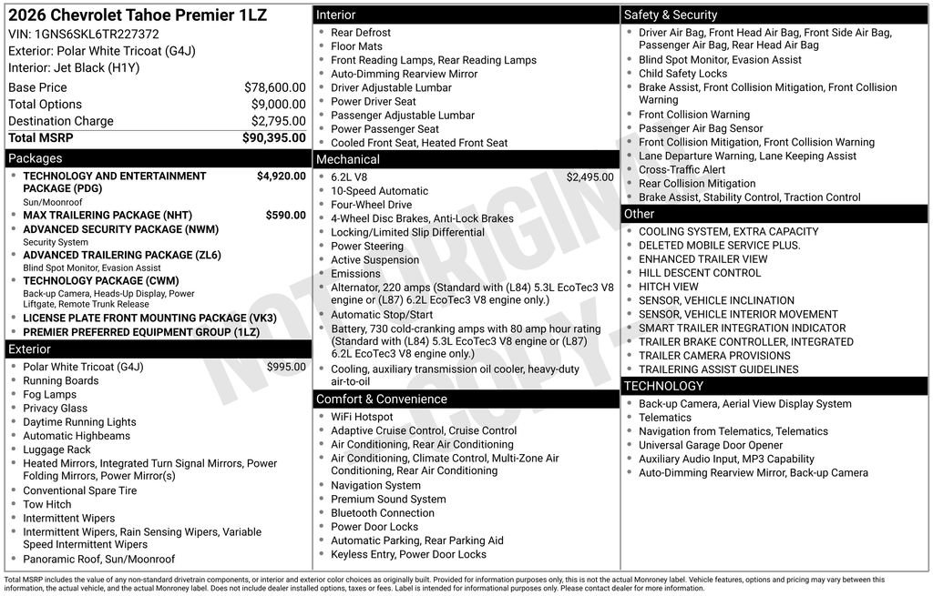 New 2026 Chevrolet Tahoe Premier AWD/4WD image 2