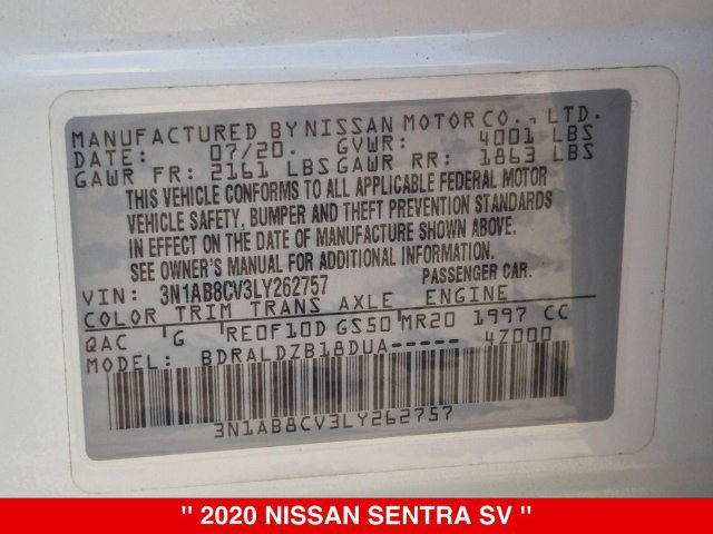 Used 2020 Nissan Sentra SV FWD image 39
