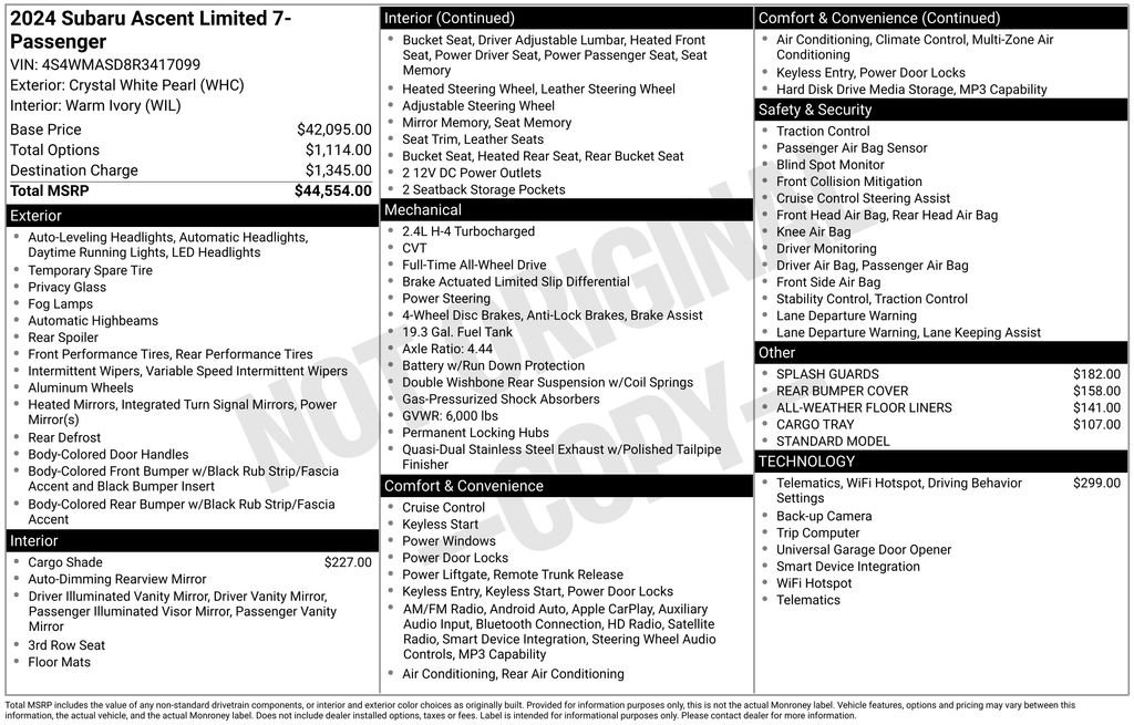 Used 2024 Subaru Ascent Limited image 8