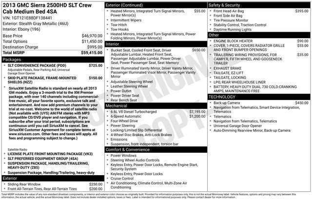 Used 2013 GMC Sierra 2500 SLT w/ SLT Convenience Package AWD/4WD image 31