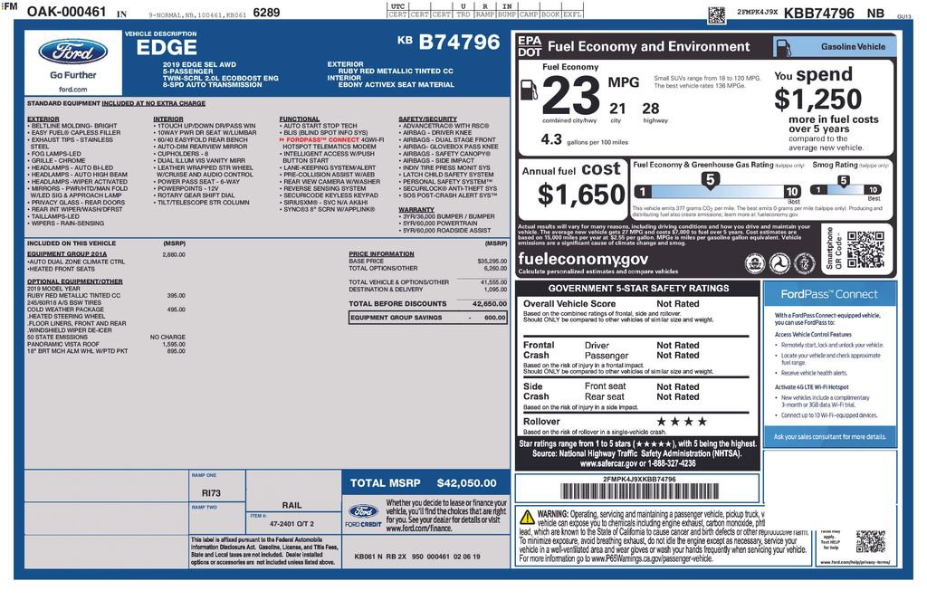 Used 2019 Ford Edge SEL w/ Equipment Group 201A AWD/4WD image 6