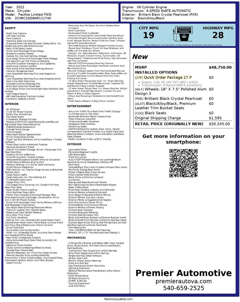 Used 2022 Chrysler Pacifica Limited image 2