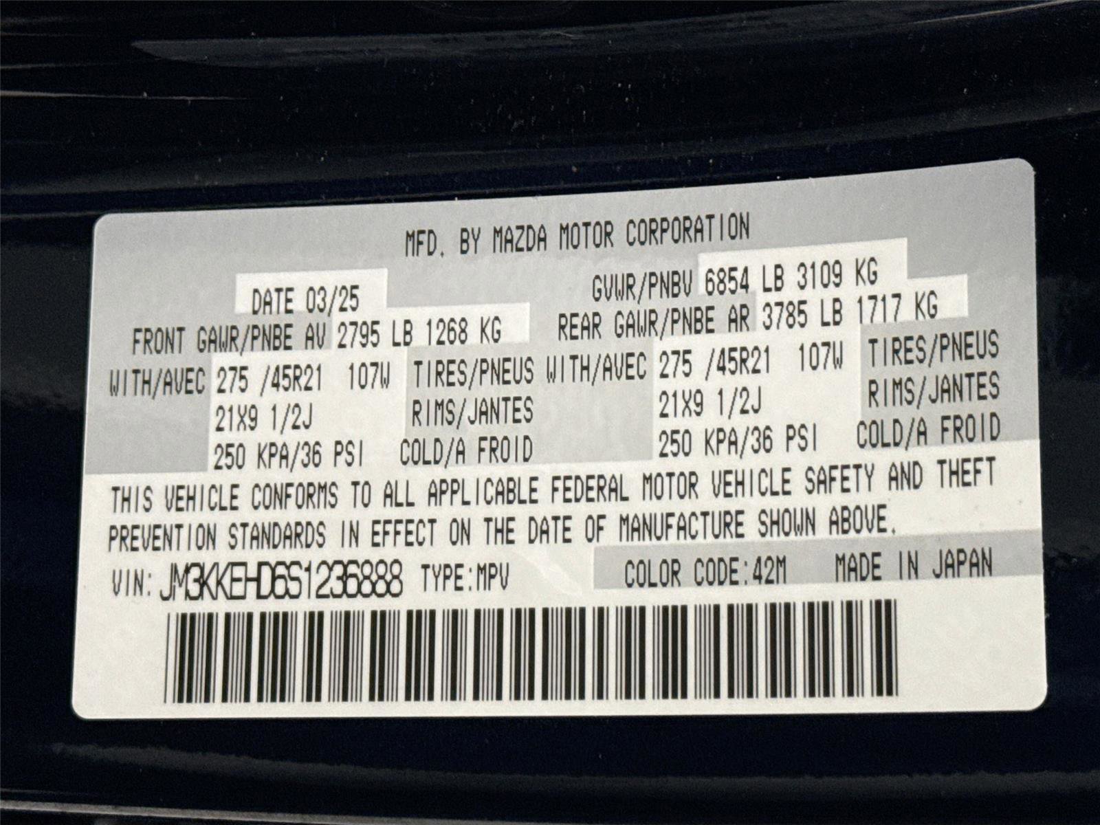 Certified 2025 MAZDA CX-90 3.3 Turbo w/ Premium Plus Pkg image 49