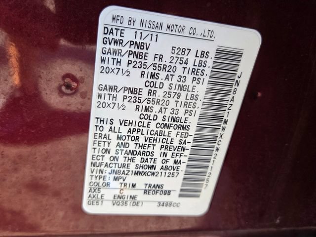 Used 2012 Nissan Murano LE w/ Platinum Pkg AWD/4WD image 22