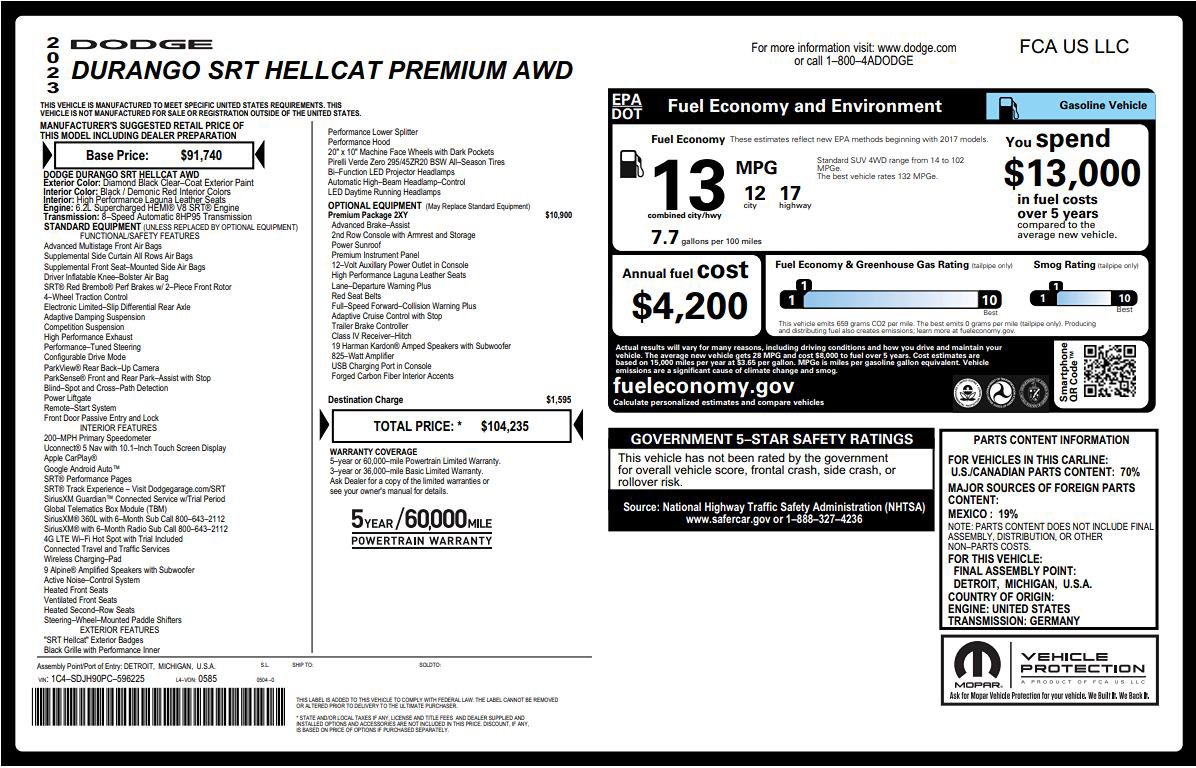 Used 2023 Dodge Durango SRT Hellcat image 8