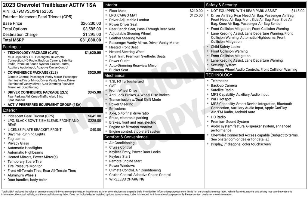 Certified 2023 Chevrolet TrailBlazer ACTIV w/ Technology Package FWD image 5