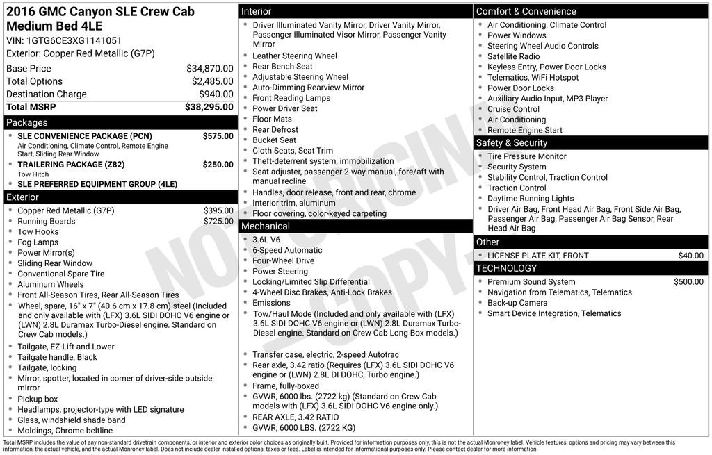 Used 2016 GMC Canyon SLE w/ SLE Convenience Package image 39