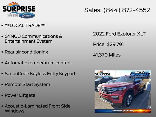 Used 2022 Ford Explorer XLT w/ Equipment Group 202A AWD/4WD image 16