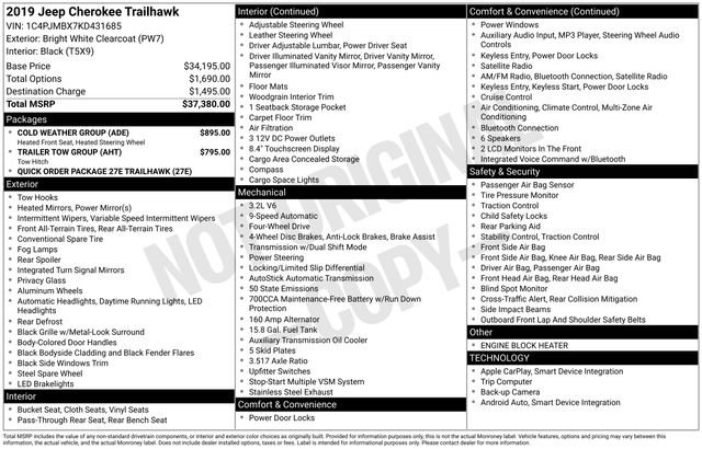 Used 2019 Jeep Cherokee Trailhawk w/ Cold Weather Group image 4