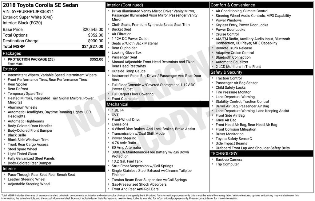 Used 2018 Toyota Corolla SE w/ Protection Package image 4