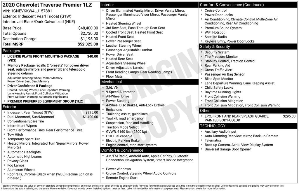 Used 2020 Chevrolet Traverse Premier image 8