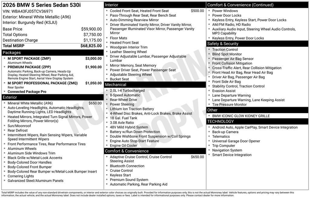 Certified 2026 BMW 530i w/ M Sport Package RWD image 29
