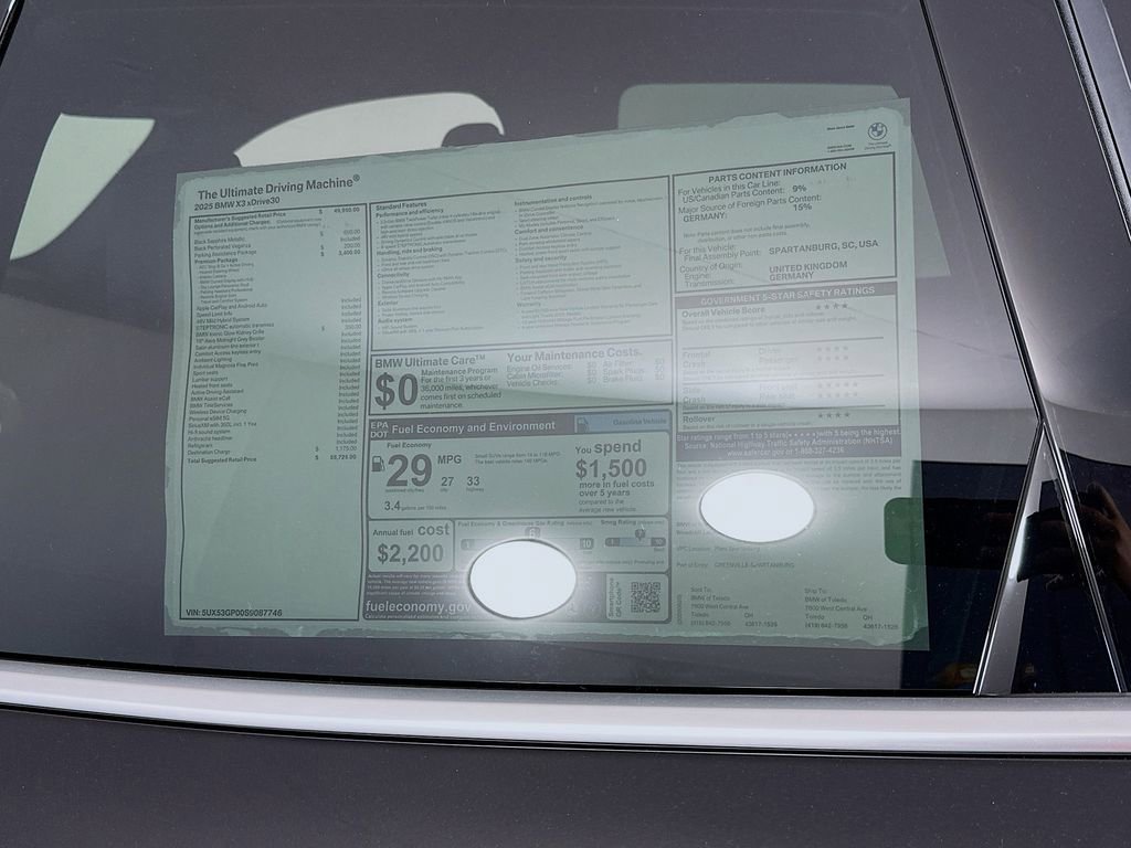 Used 2025 BMW X3 xDrive30i w/ Premium Package image 10