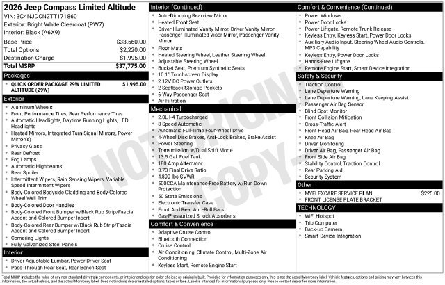 New 2026 Jeep Compass Limited AWD/4WD image 36