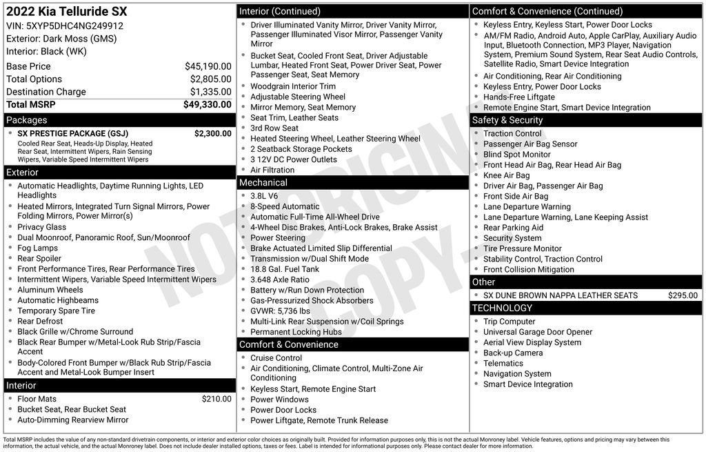 Used 2022 Kia Telluride SX w/ SX Prestige Package image 44