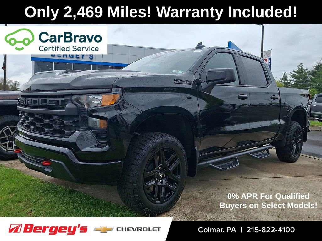 Certified 2025 Chevrolet Silverado 1500 Custom Trail Boss w/ LPO, Dark Essentials Package AWD/4WD image 1
