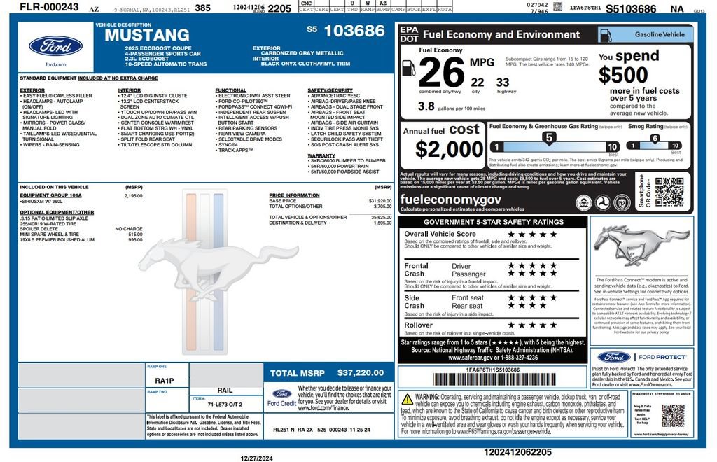 Used 2025 Ford Mustang Coupe RWD image 5